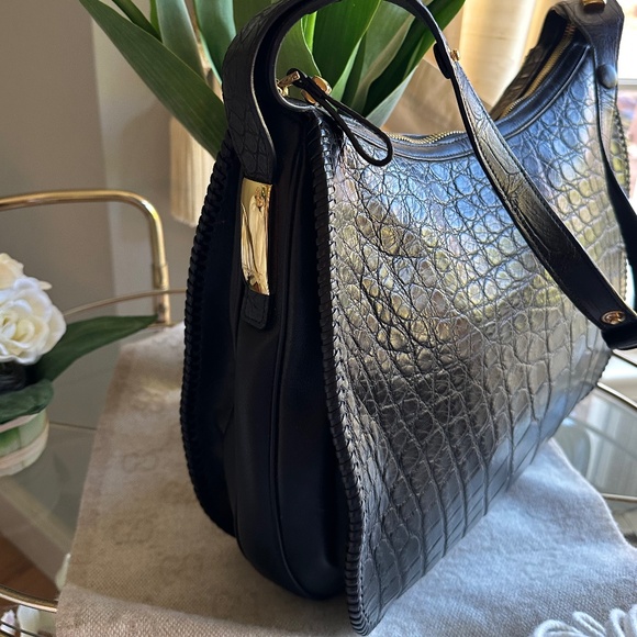 Vintage Salvatore Ferragamo Black Alligator Hobo Bag - Picture 4 of 15